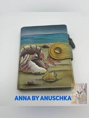 Anna By Anuschka Handpainted “Beach Day” Leather Wallet